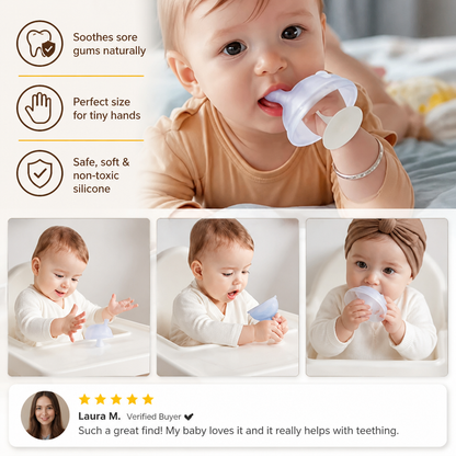 Baby Mushroom Silicone Teether for Tiny Hands