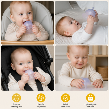 Baby Mushroom Silicone Teether for Tiny Hands