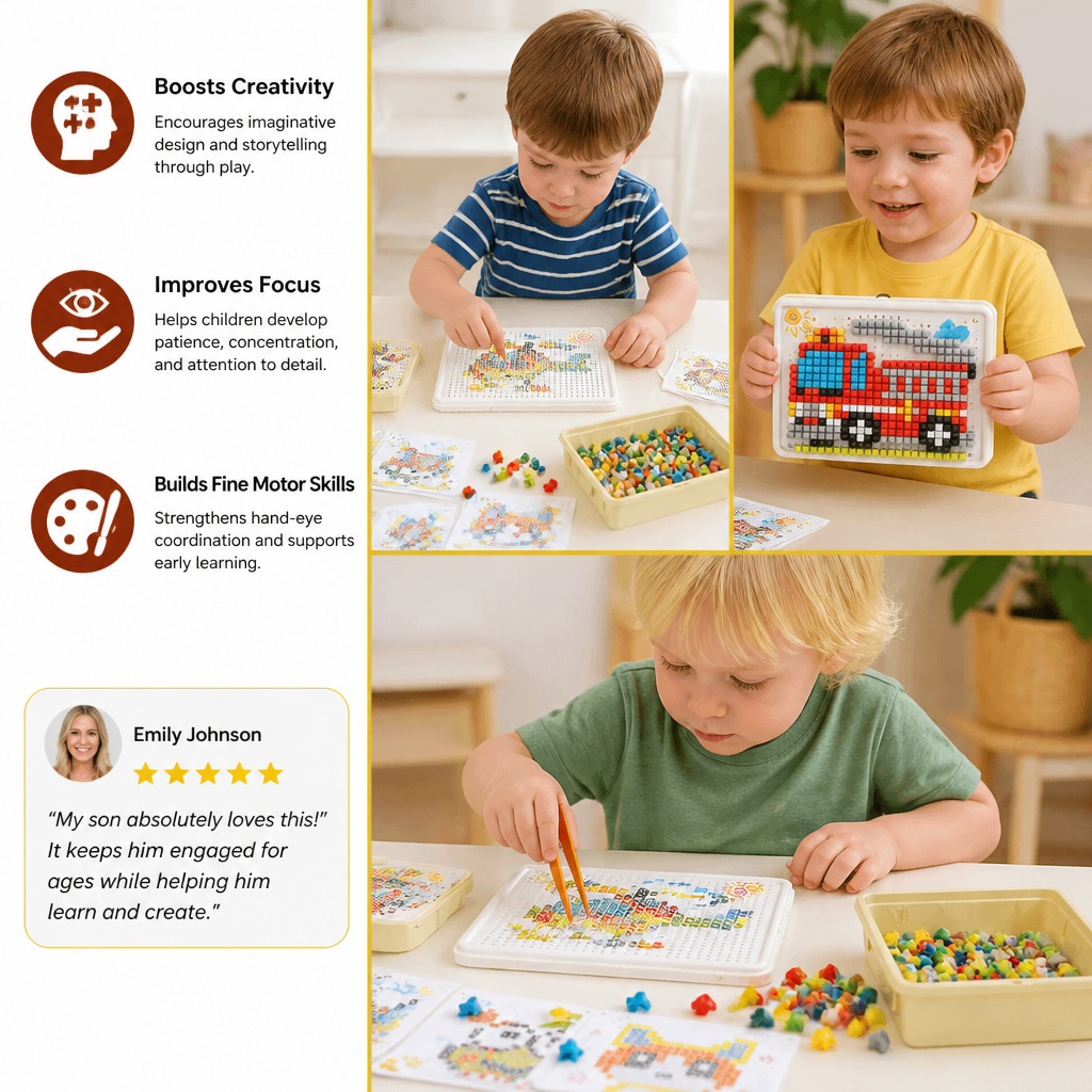 Montessori Learning Peg Mosaic Board