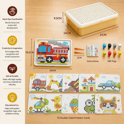 Montessori Learning Peg Mosaic Board