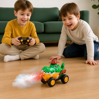 Remote Control Crocodile Stunt Car – Lights, Spray & Sound Effects