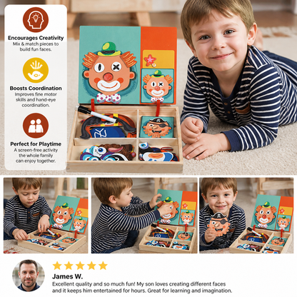 Magnetic Wooden Dress-Up & Matching Puzzle Board – Creative Learning Toy