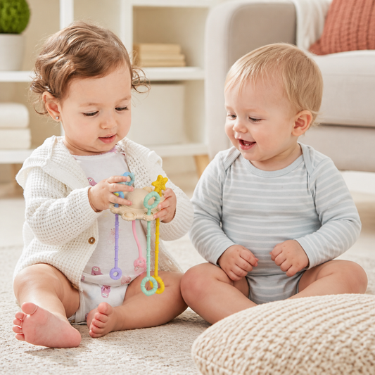 Montessori Sensory Pull & Explore Teething Toy – Silicone Pull Cord for Tactile Learning & Gum Relief