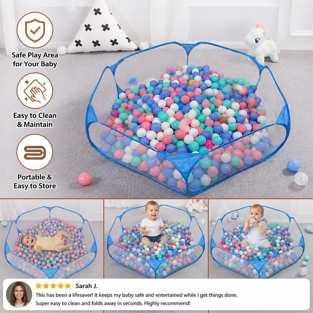 Portable Pop-Up Baby Playpen Tent for Toddlers
