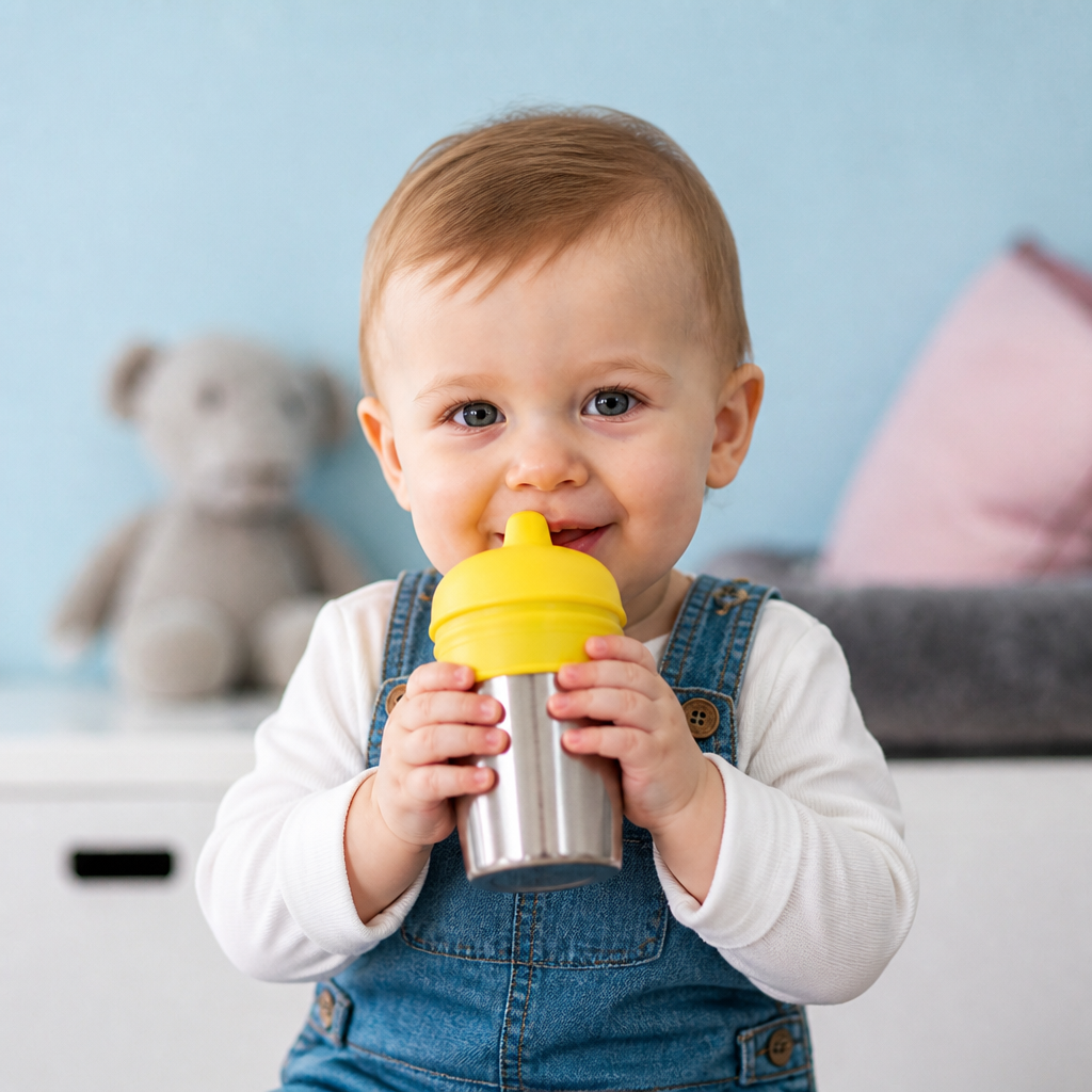 BPA-Free Spillproof Silicone Sippy Cup Lids with Straw