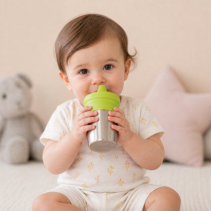 BPA-Free Spillproof Silicone Sippy Cup Lids with Straw