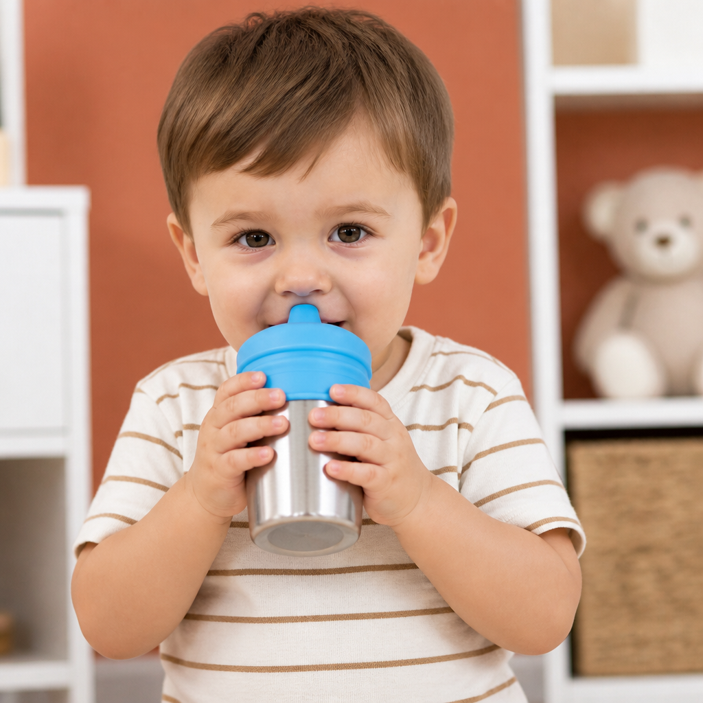 BPA-Free Spillproof Silicone Sippy Cup Lids with Straw