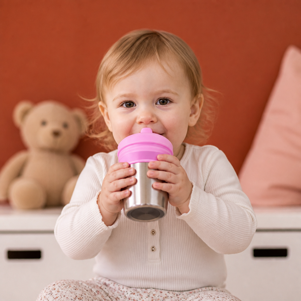 BPA-Free Spillproof Silicone Sippy Cup Lids with Straw