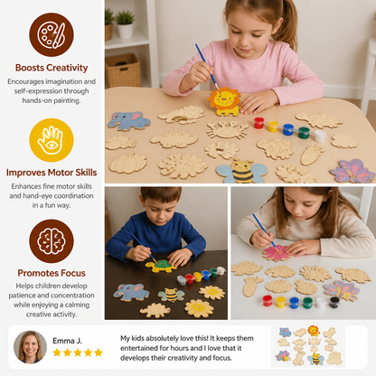 DIY Wooden Paint & Play Craft Kit for Kids