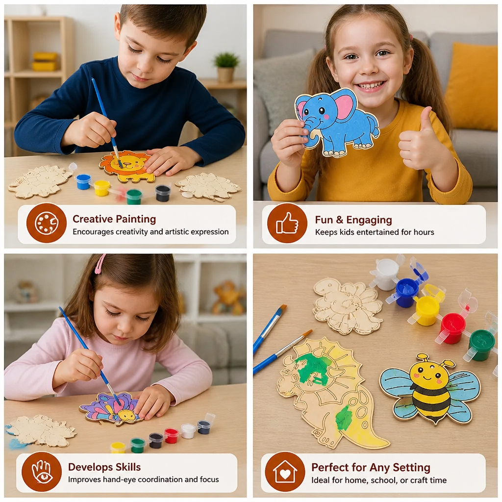 DIY Wooden Paint & Play Craft Kit for Kids