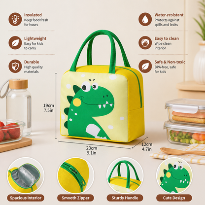 Cartoon Animal Insulated Lunch Bag for Kids