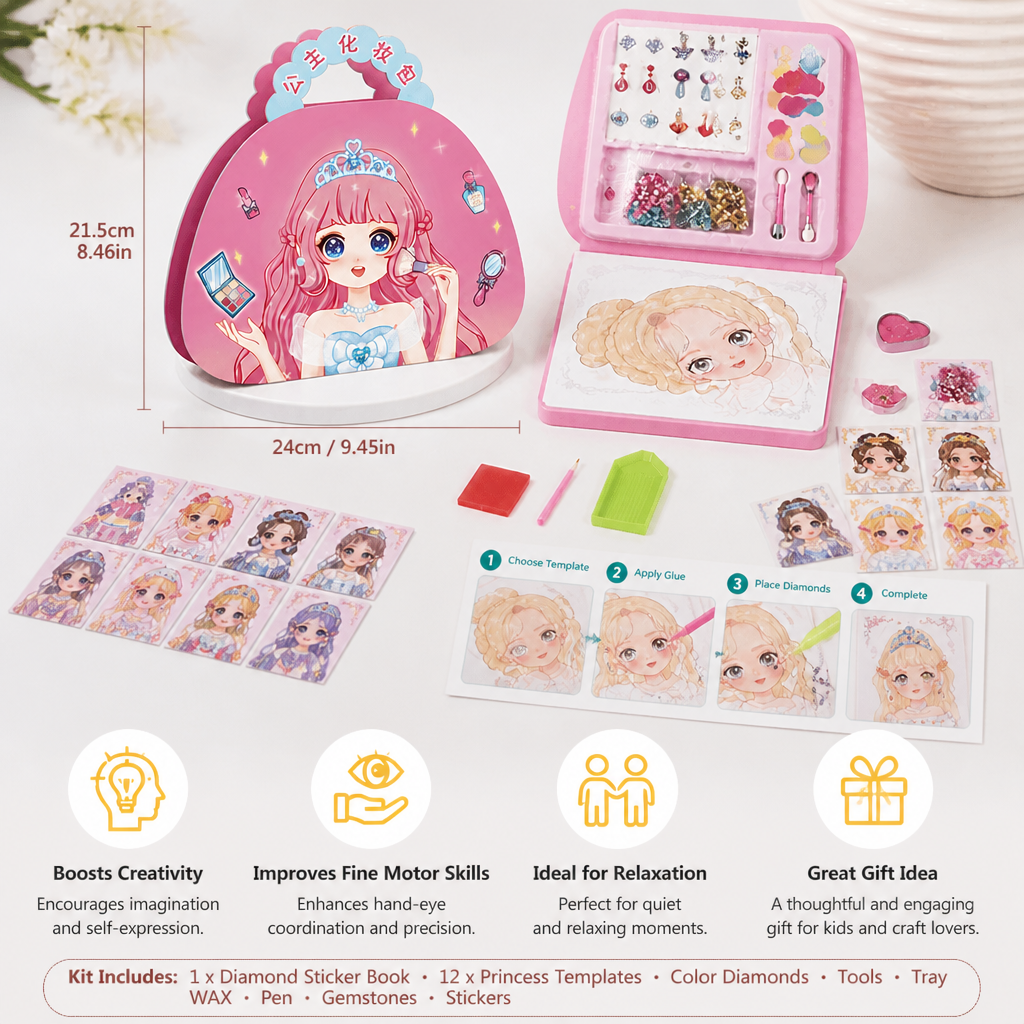 Princess Diamond Painting & Foil Art Book Craft Kit