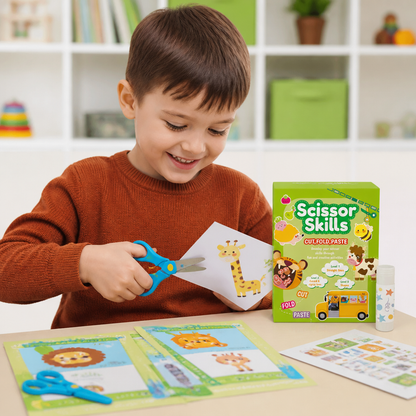 Kids Scissor Skills Activity Book – Safe Cutting Practice with Safety Scissors