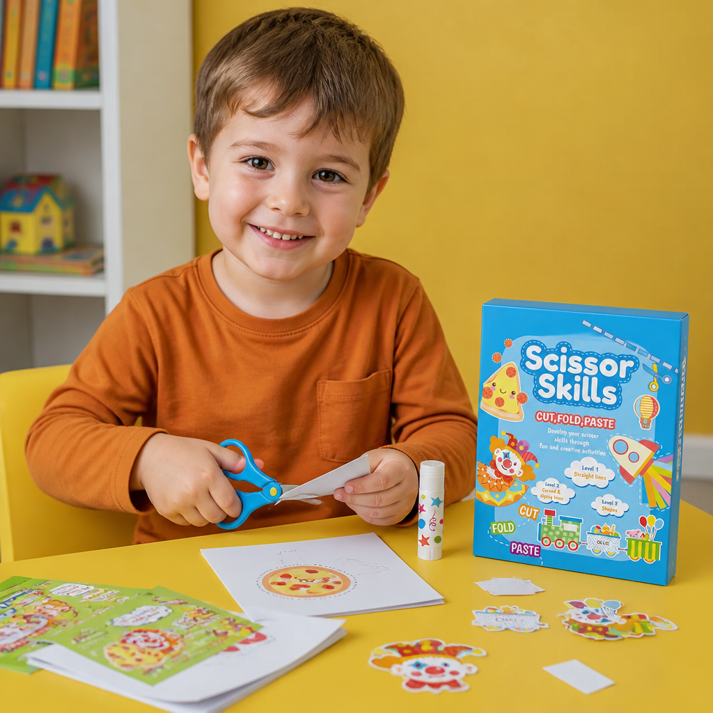 Kids Scissor Skills Activity Book – Safe Cutting Practice with Safety Scissors