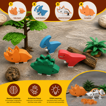 Magnetic Animal Skeleton Builder Set – STEM Take-Apart Learning Toy