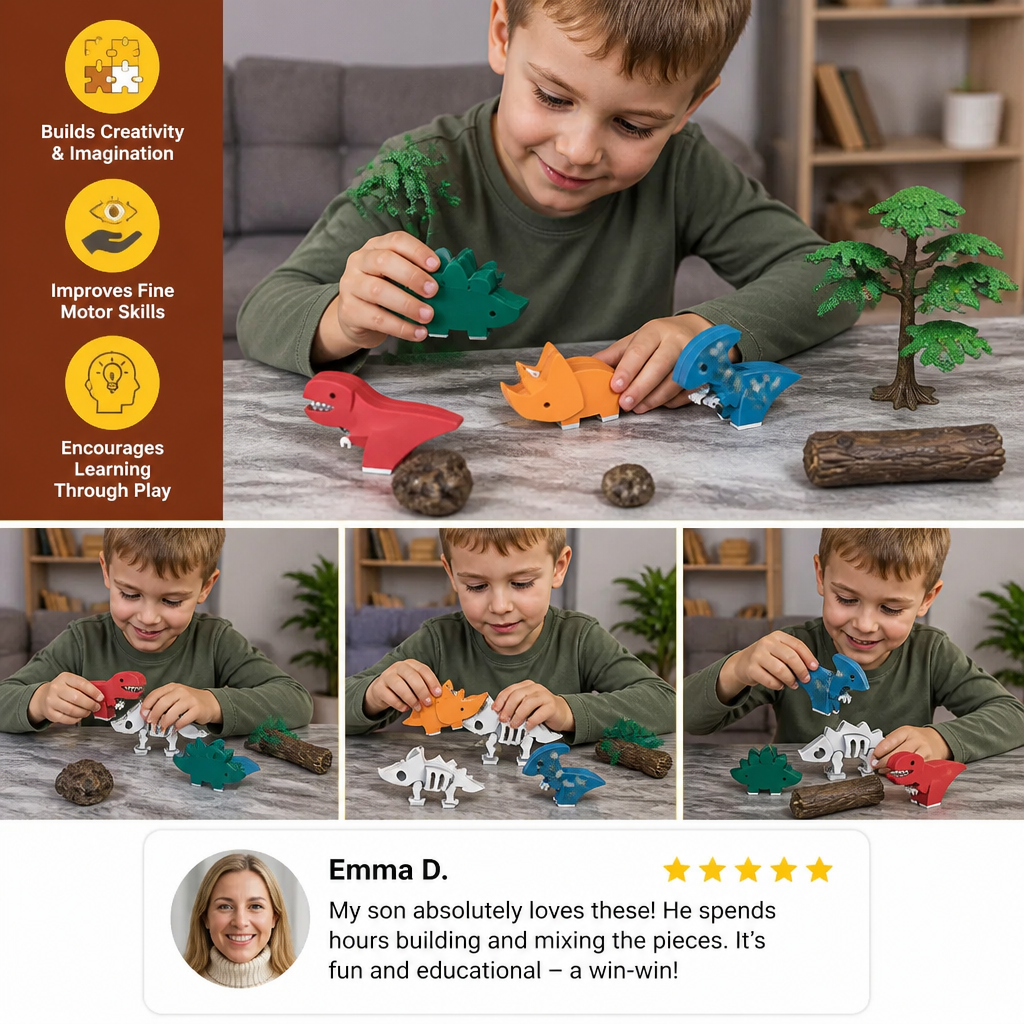 Magnetic Animal Skeleton Builder Set – STEM Take-Apart Learning Toy