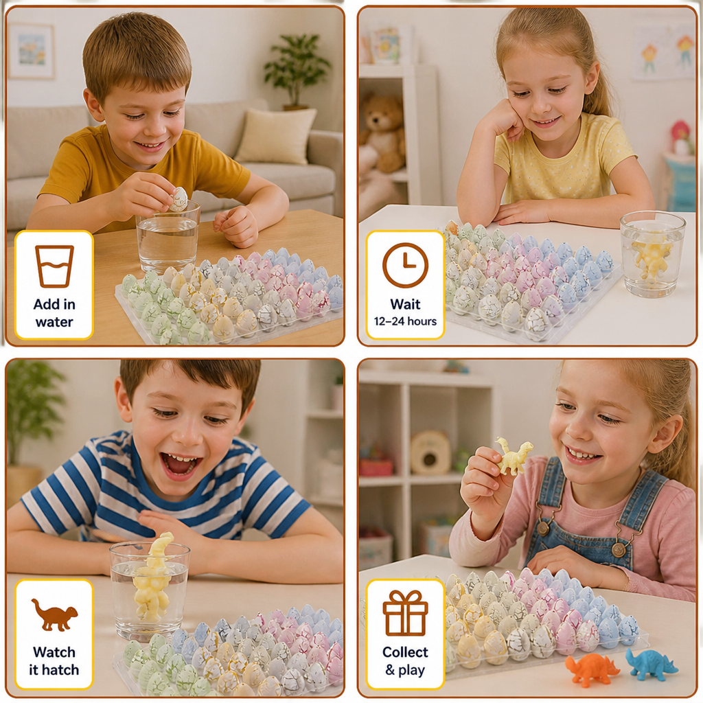 Hatching Dinosaur Egg Kit – Grow-in-Water Dino Eggs with Surprise Toys