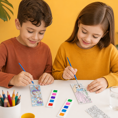 All-in-One Watercolour Painting Book with Built-In Paint & Brush