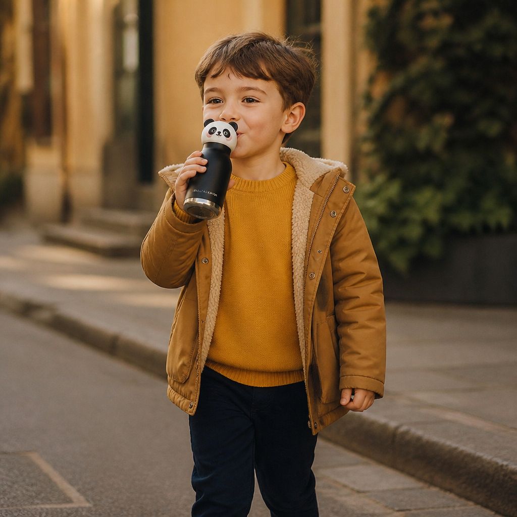 Cute Cartoon Animal Insulated Stainless Steel Straw Cup – 480ml