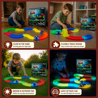 Glow-in-the-Dark Flexible Sand Race Track Set for Kids