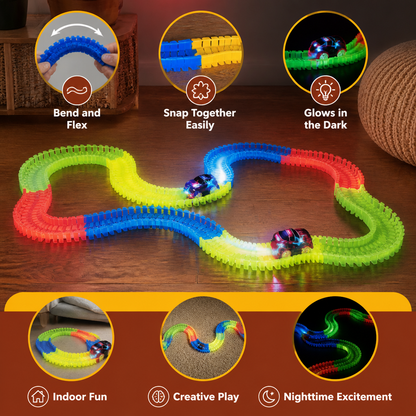 Glow-in-the-Dark Flexible Sand Race Track Set for Kids