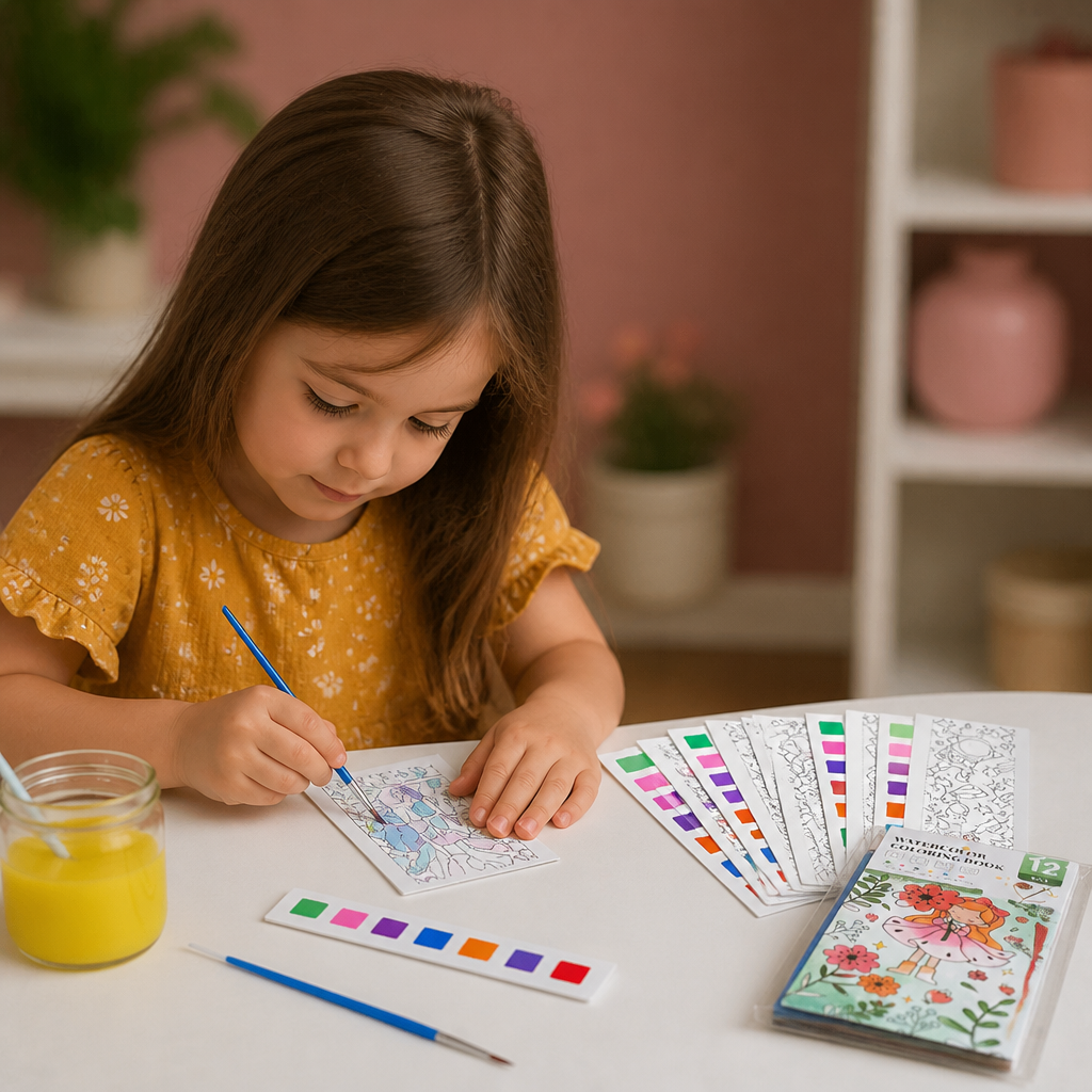 All-in-One Watercolour Painting Book with Built-In Paint & Brush