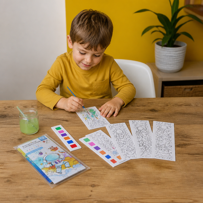 All-in-One Watercolour Painting Book with Built-In Paint & Brush