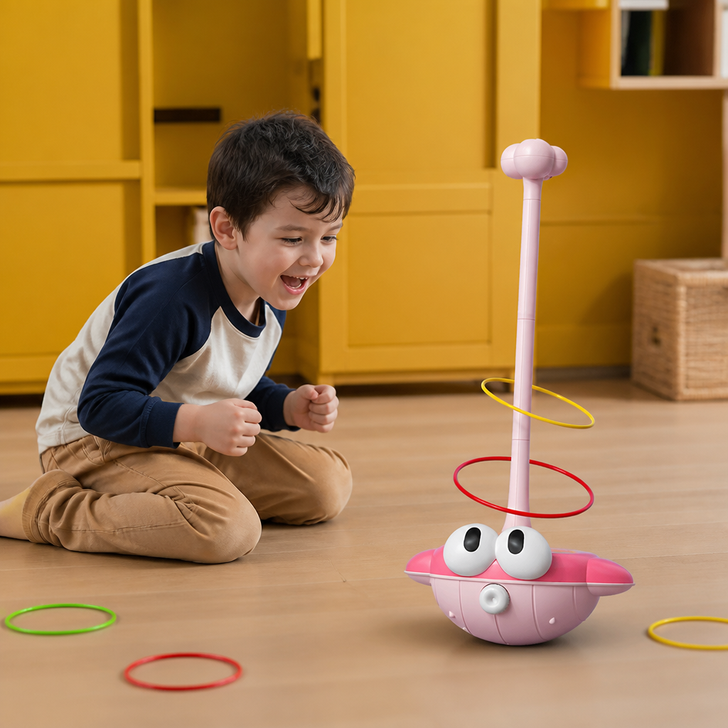 3-in-1 Educational Activity Game – Ring Toss, Basketball & Sticky Ball