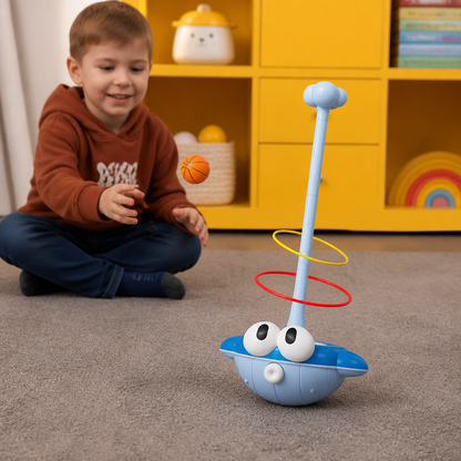 3-in-1 Educational Activity Game – Ring Toss, Basketball & Sticky Ball