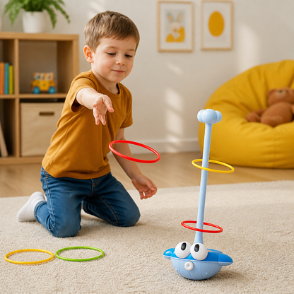 3-in-1 Educational Activity Game – Ring Toss, Basketball & Sticky Ball
