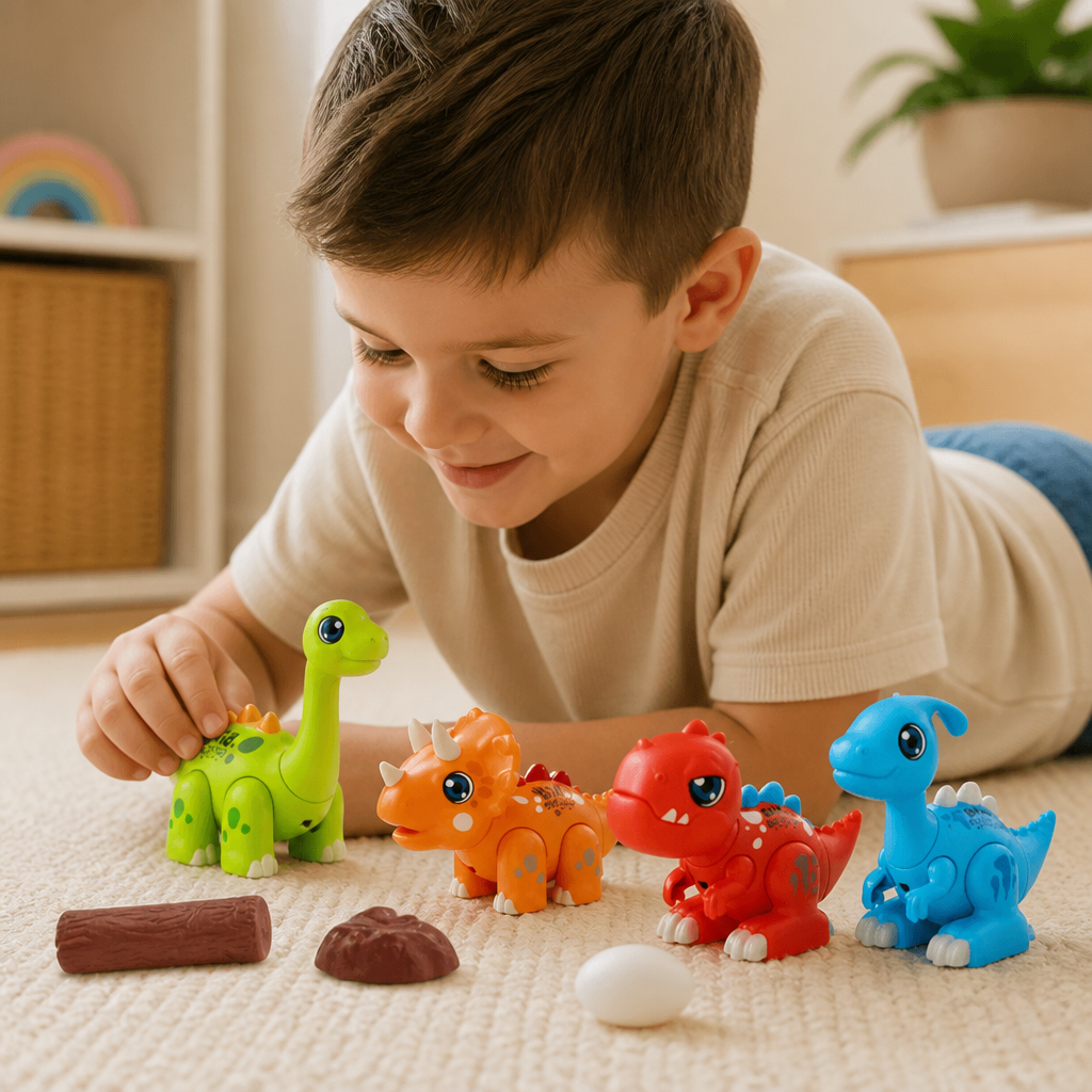 Easy-Assembly STEM Learning Dinosaur Toy with Lights & Sounds