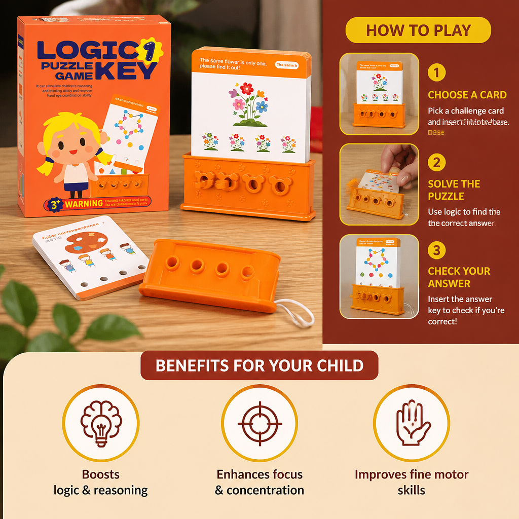 Logic key puzzle game for kids