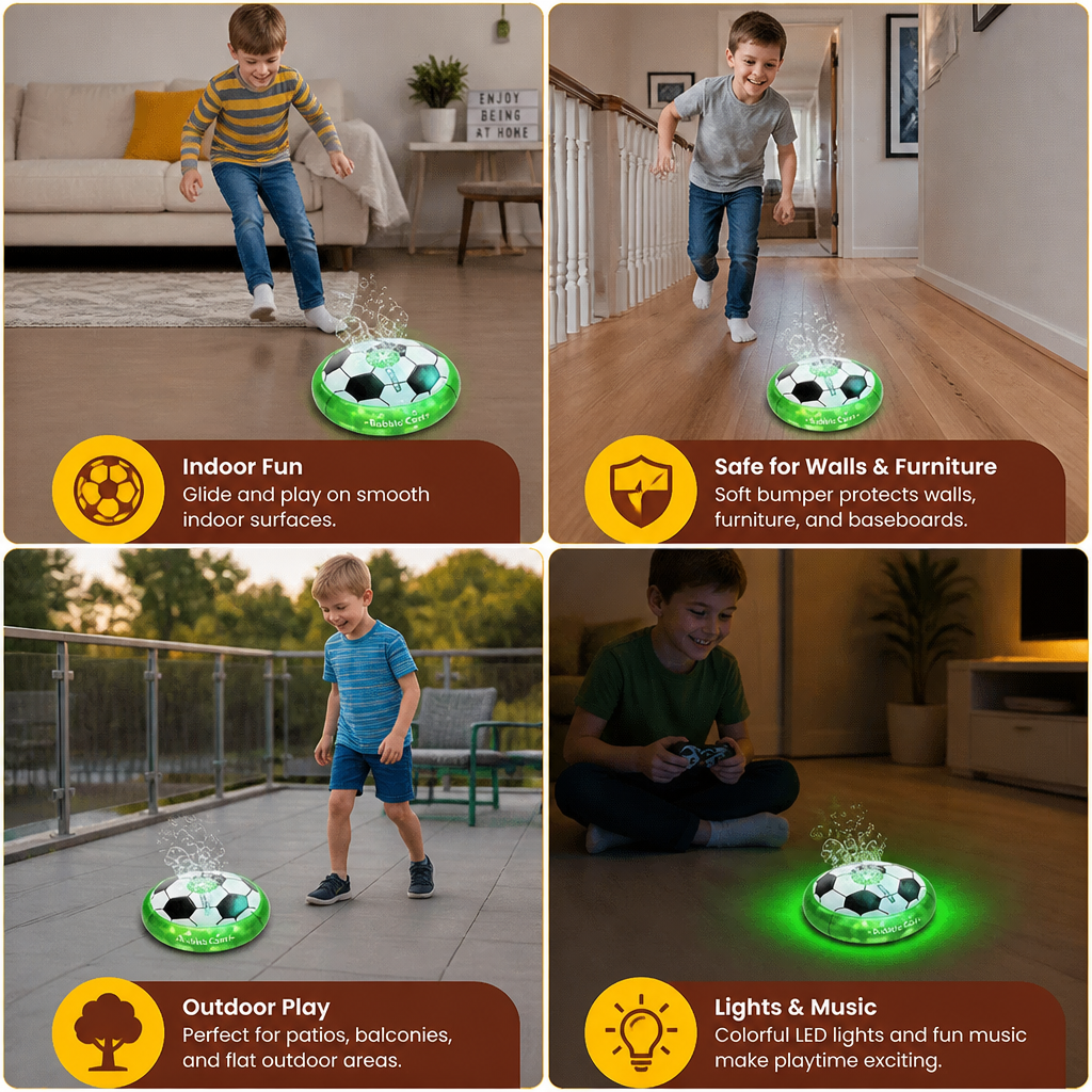 Remote Control Soccer Bubble Ball with Lights & Music