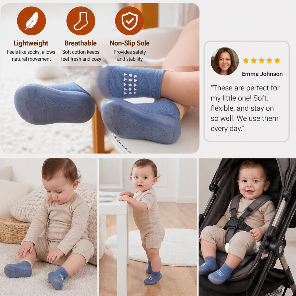 Baby Sock Shoes – Lightweight & Breathable First Walking Shoes