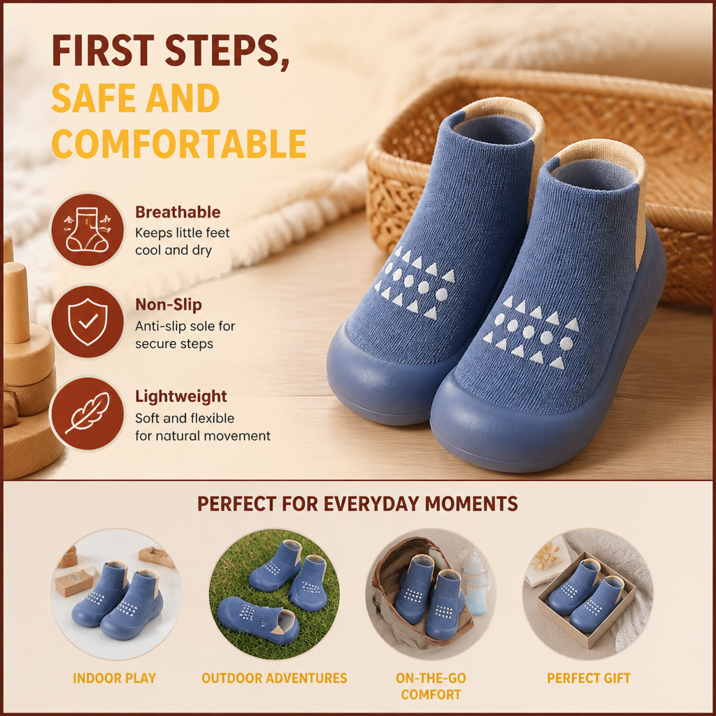 Baby Sock Shoes – Lightweight & Breathable First Walking Shoes