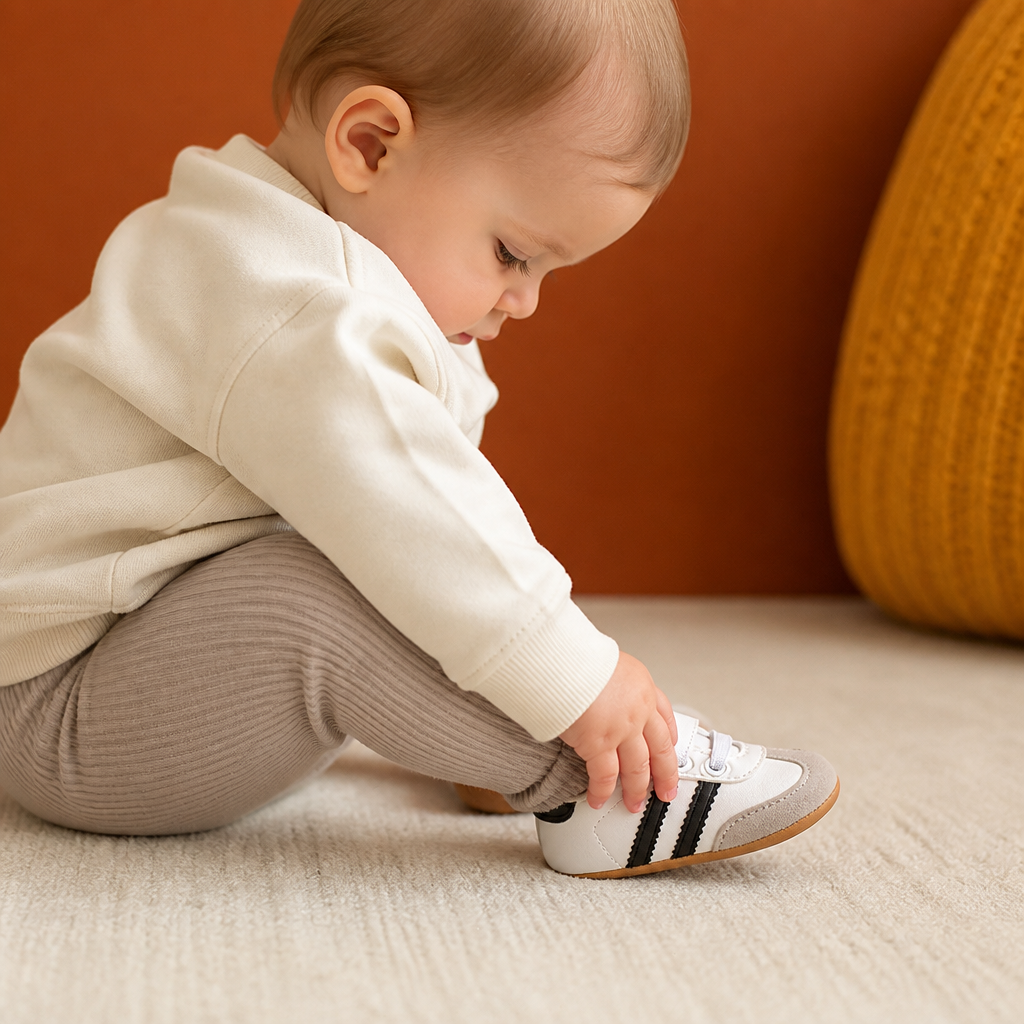 Classic Retro Baby Sneakers – Soft Sole First Walking Shoes