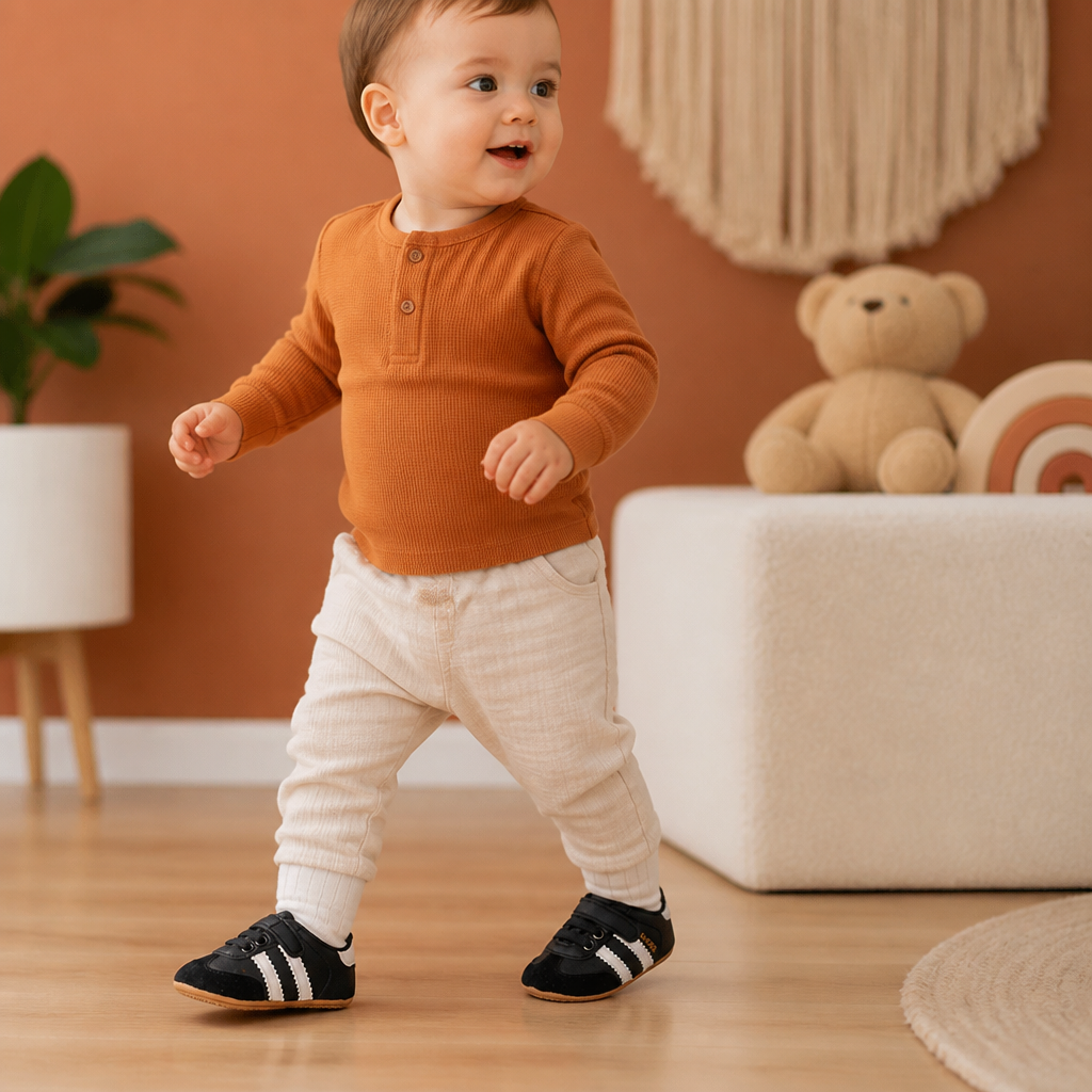 Classic Retro Baby Sneakers – Soft Sole First Walking Shoes
