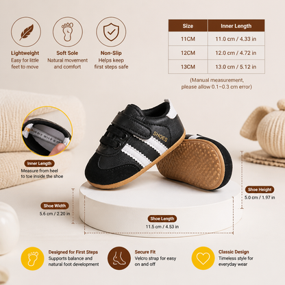 Classic Retro Baby Sneakers – Soft Sole First Walking Shoes