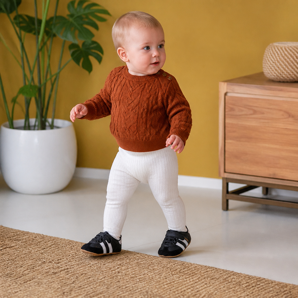 Classic Retro Baby Sneakers – Soft Sole First Walking Shoes