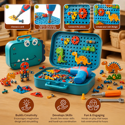 Dino Craftsman Construction Play Set for Kids