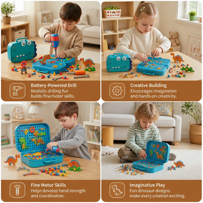 Dino Craftsman Construction Play Set for Kids