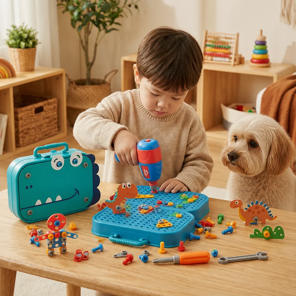 Dino Craftsman Construction Play Set for Kids