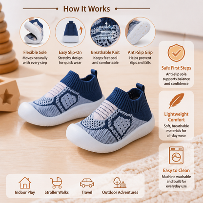 Soft Knit Anti-Slip Baby Sock Shoes for First Steps