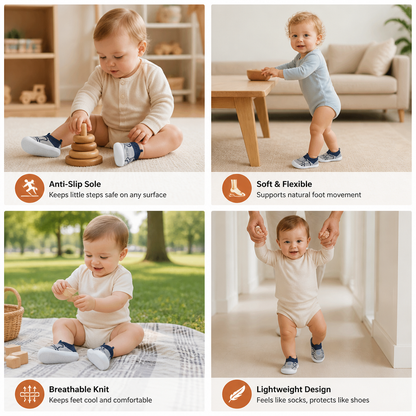 Soft Knit Anti-Slip Baby Sock Shoes for First Steps