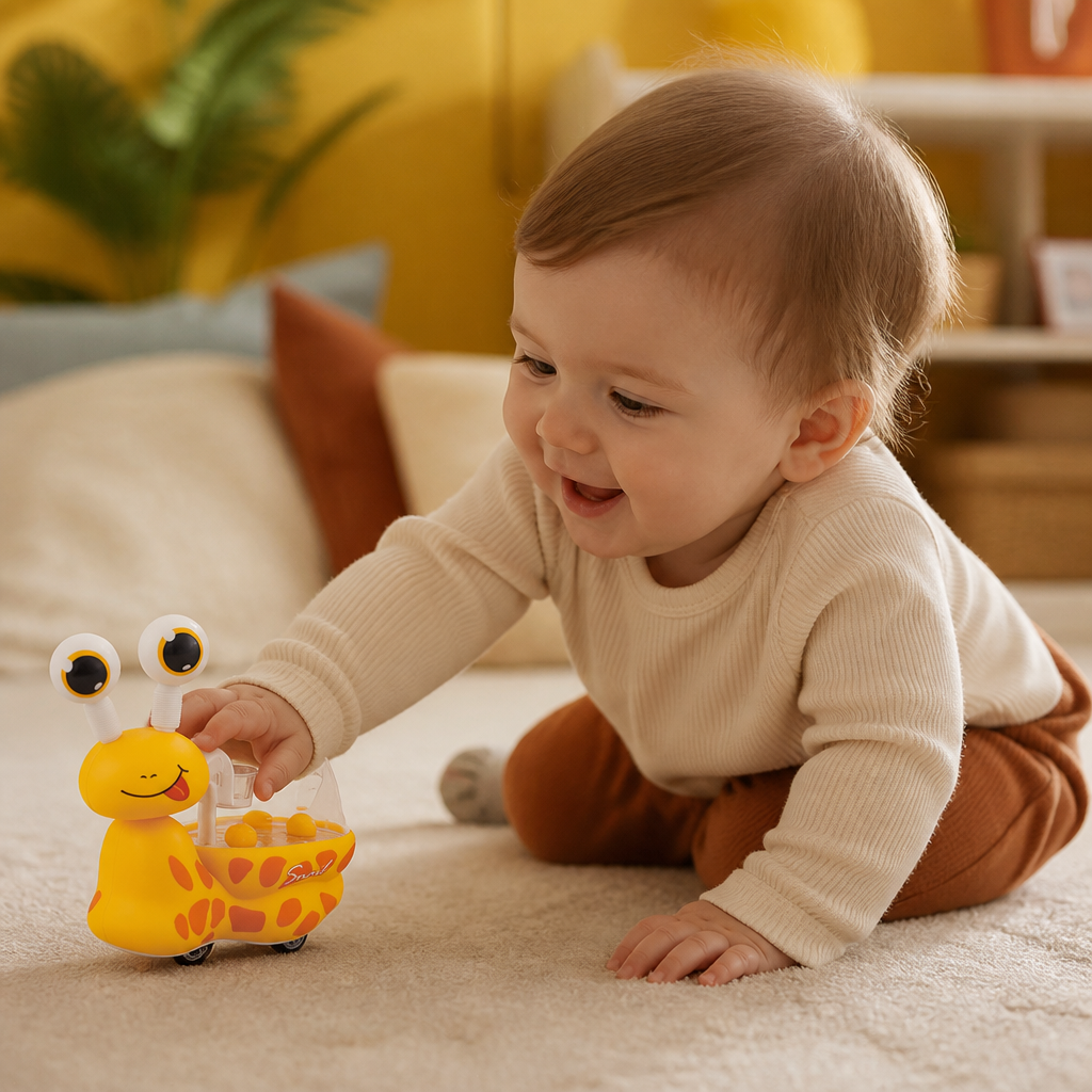 3-in-1 Moving Snail Toy with Basketball Hoop & Telescopic Eyes