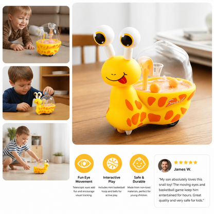 3-in-1 Moving Snail Toy with Basketball Hoop & Telescopic Eyes