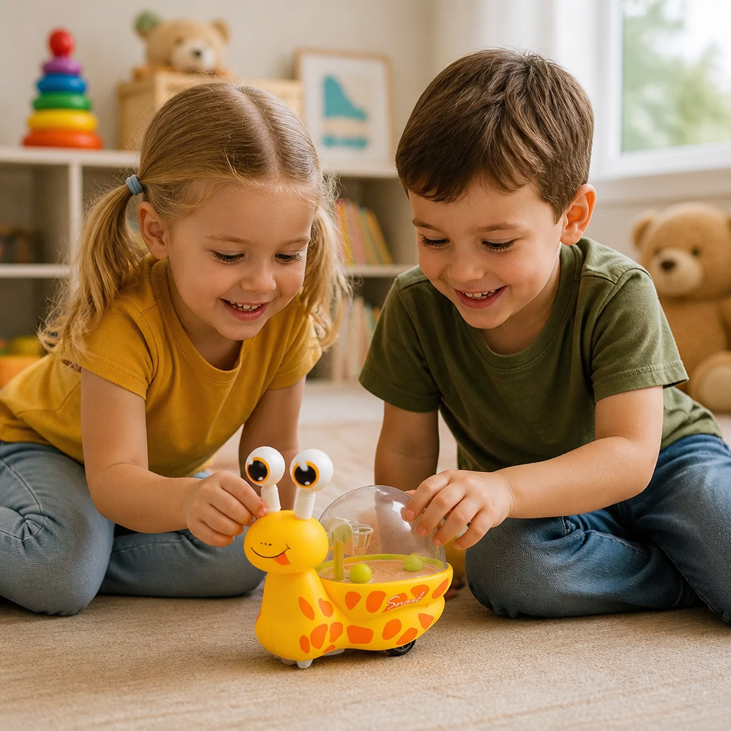 3-in-1 Moving Snail Toy with Basketball Hoop & Telescopic Eyes