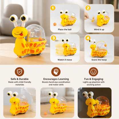 3-in-1 Moving Snail Toy with Basketball Hoop & Telescopic Eyes