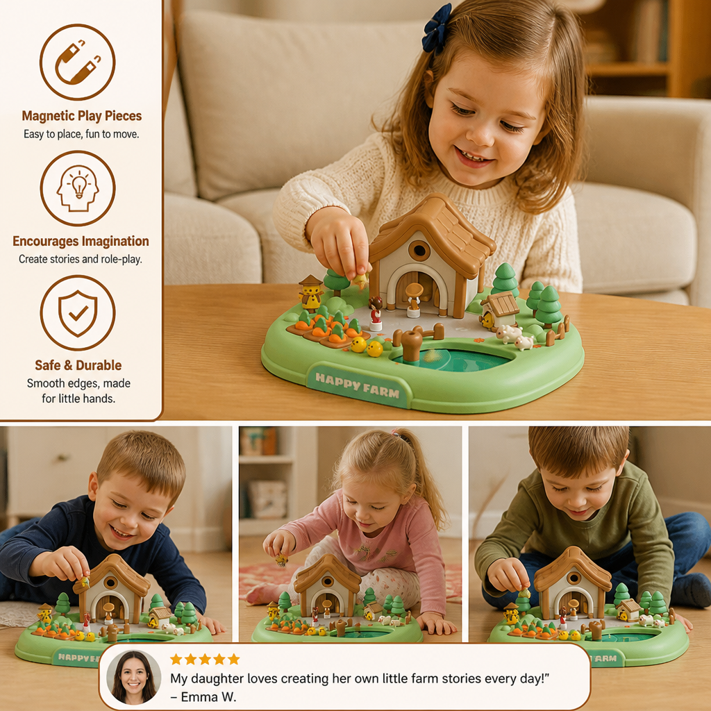 Magnetic Dream Castle & Garden Playset for Kids