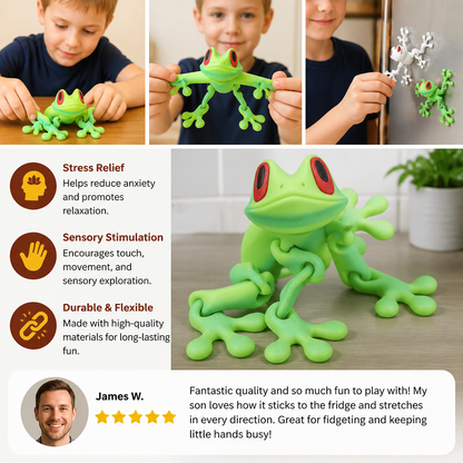 3D Printed Magnetic Flexible Frog Fidget Toy